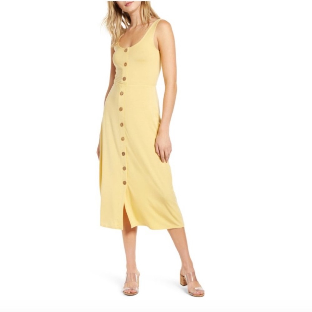 REFORMATION Stretch Button-Front Dress